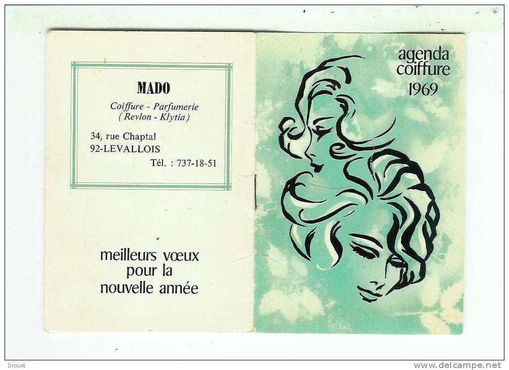 LEVALLOIS - CALENDRIER AGENDA COIFFURE DE POCHE - 1969 - AVEC SUPERBES PHOTOS - Klein Formaat: 1961-70