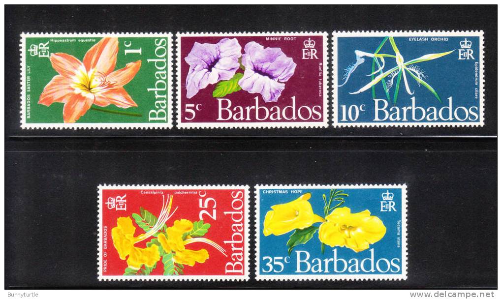 Barbados 1970 Flowers Lily Orchid Minnie Root MNH - Barbades (1966-...)