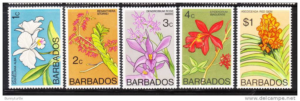 Barbados 1974-77 Flower Orchids MNH - Barbados (1966-...)