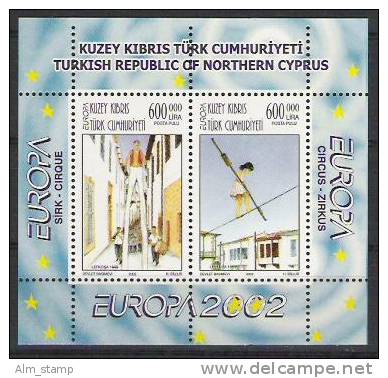 2002 Türk.  Cypern   Mi. Bl. 20**MNH  Europa - 2002