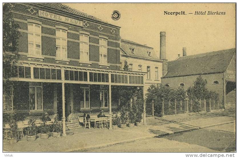 Neerpelt :  Hotel Bierkens  ( Geschreven 1921 Met Zegel ) - Neerpelt