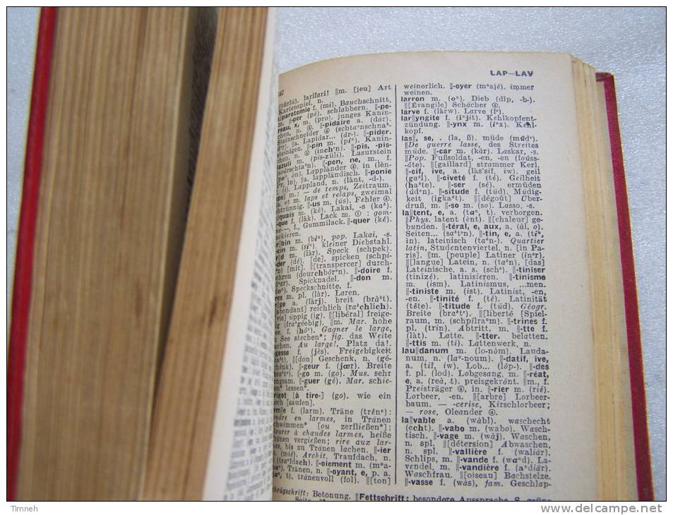 Français-Allemand-Wörterbuch  Deutsch Französisch-1940 Librairie LAROUSSE-Prof. Dr. A. PINLOCHE- - Dictionaries