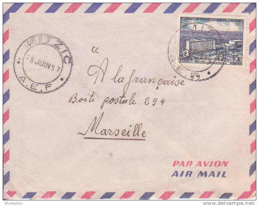 MARCOPHILIE - MITZIC ( Petit Bureau ) GABON - 1957 - COLONIES - A.E.F - N°234 - AVION - LETTRE - Autres & Non Classés