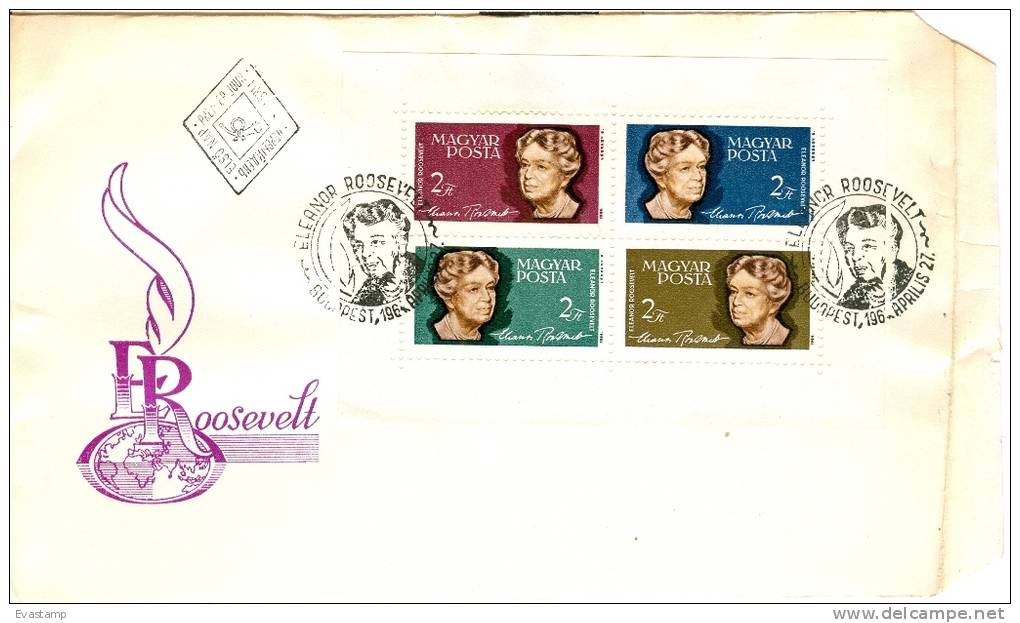 HUNGARY - 1964.FDC - Eleanor Roosevelt (Souvenir Sheet) Mi:Bl.41 - Berühmte Frauen