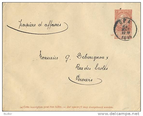 BELGIË/BELGIQUE :1895: Post. Stat. :Gelopen Briefomslag/Enveloppe Voyagée : (Stibbe : N°5), - Briefe