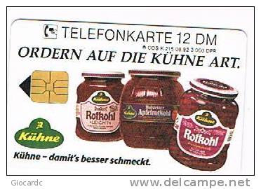 GERMANIA (GERMANY) - DEUTSCHE TELEKOM (CHIP) - 1992 KUHNE (ROTKOHL)     K 215 (TIR. 3000) - USED ° - RIF. 5679 - Alimentation