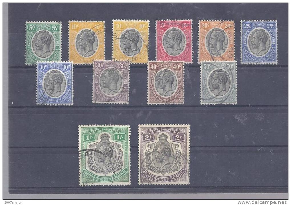 BRITISH COLONIES TANGANYIKA 1927 KG5 SG 93-100 + 102-103 - Tanganyika (...-1932)