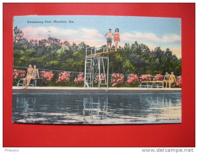 Georgia > Swimming Pool Moultrie Ga  1950 Cancel  -- Linen            ----  ---ref 245 - Autres & Non Classés