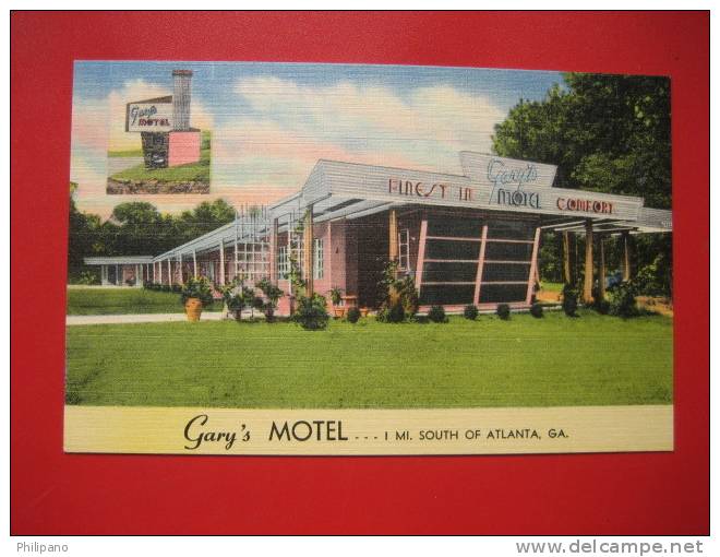 Georgia > Gary's Motel  1 Mi South Atlanta Ga -- Linen            ----  ---ref 245 - Atlanta