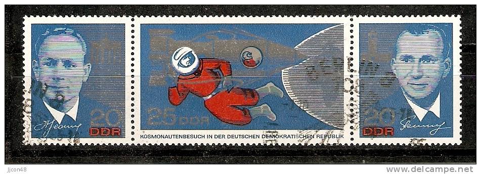 Germany (DDR) 1965  Kosmonauten (o) Mi.1138-1140 (W Zd 159) - Se-Tenant