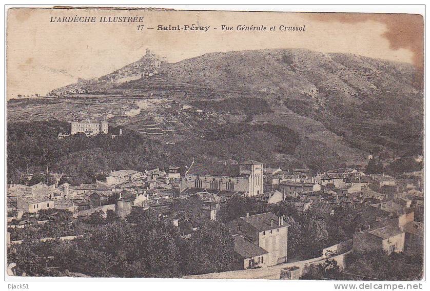 17 - Saint-Péray - Vue Générale Et Crussol - 1920 - Saint Péray