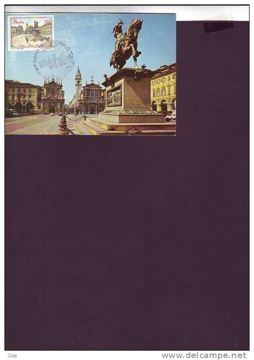 ITALIA  1987 - Sassone 1813 - CM - Torino Piazza S.Carlo - Maximumkaarten