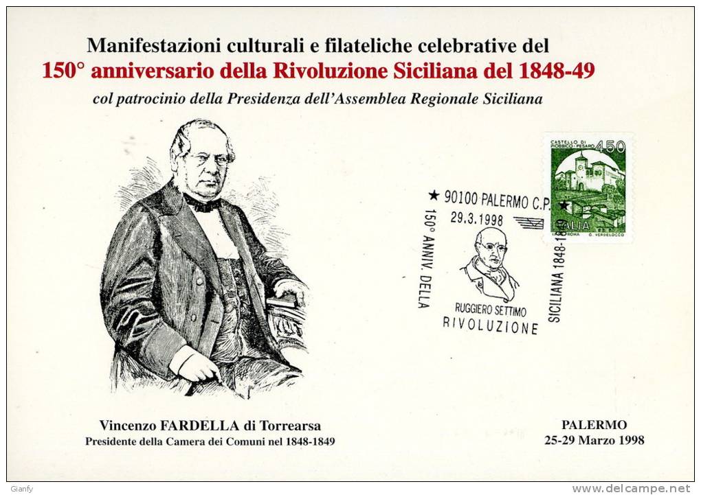 PALERMO 150 RIVOLUZIONE SICILIANA FARDELLA 1998 ANN SPE - Bourses & Salons De Collections