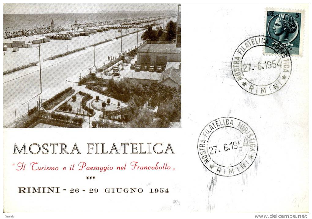 RIMINI TURISMO NELLA FILATELIA 1954 - Bourses & Salons De Collections
