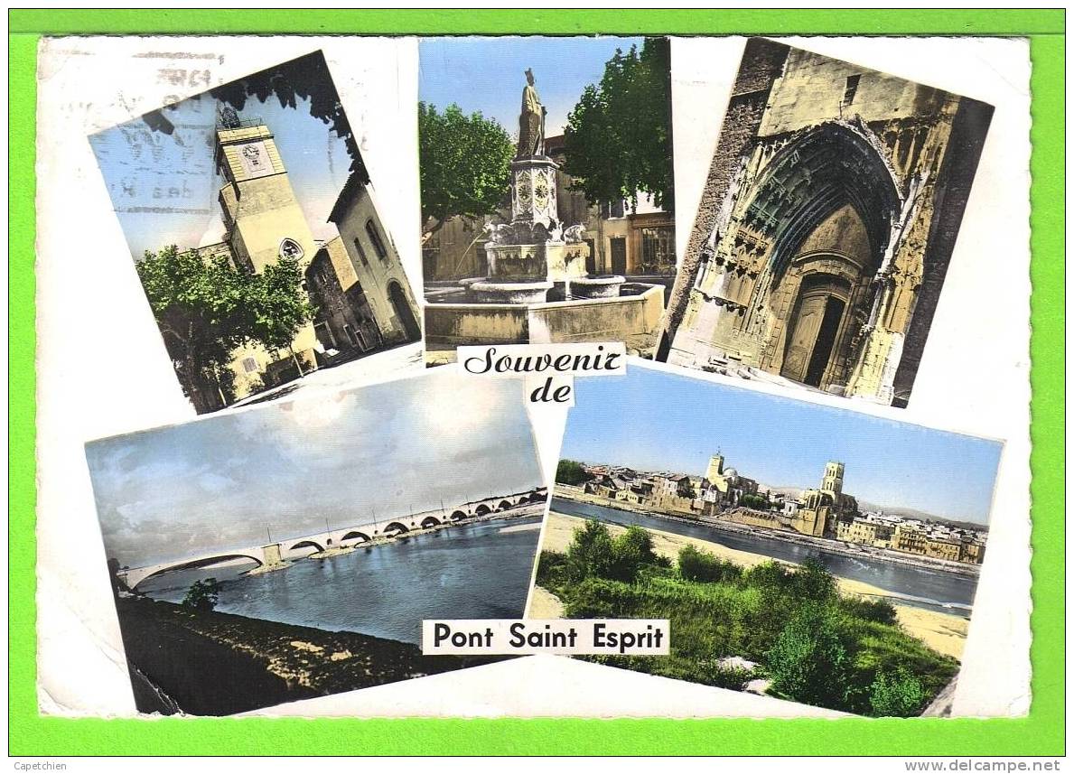 PONT SAINT ESPRIT / MULTIVUES --- Carte écrite En 1958 - Pont-Saint-Esprit