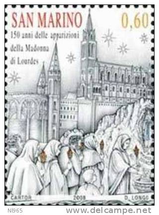 REPUBBLICA DI SAN MARINO - ANNO 2008 - APPARIZIONI DELLA MADONNA DI LOURDES - ** MNH - Neufs