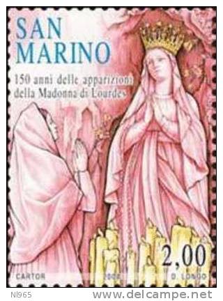 REPUBBLICA DI SAN MARINO - ANNO 2008 - APPARIZIONI DELLA MADONNA DI LOURDES - ** MNH - Neufs