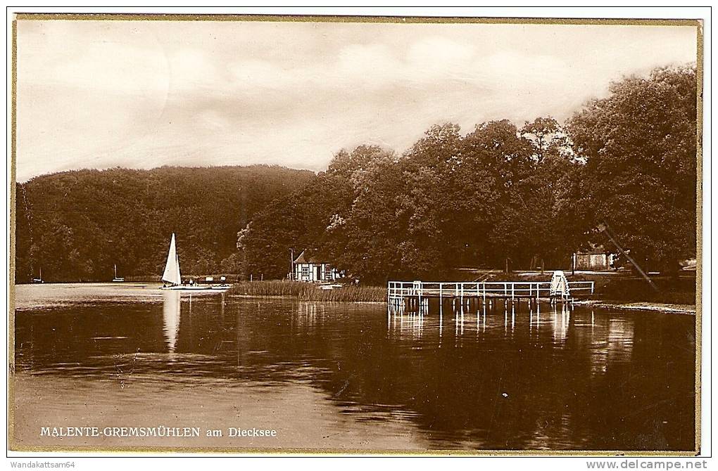 AK MALENTE-GREMSMÜHLEN Am Diecksee 21. 6. 26 12-1 N. MALENTE GREMSMÜHLEN Nach Neumünster Mit 1 X 5 PF DEUTSCHES REICH "R - Malente-Gremsmühlen