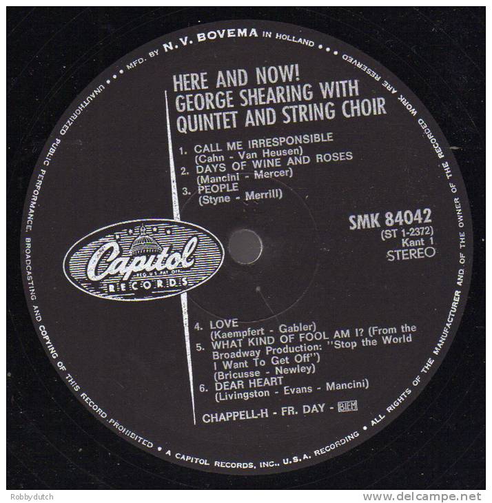 * LP *  GEORGE SHEARING QUINTET - HERE AND NOW (Holland 1966 Ex-!!!) - Jazz