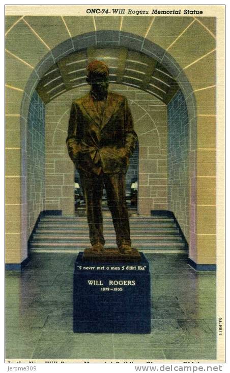 ETATS-UNIS - CLAREMORE - CPA - N°9A-H811 - Claremore, OK - In The New Rogers Memorial Building - ONC-74 - Will Rogers - Sonstige & Ohne Zuordnung