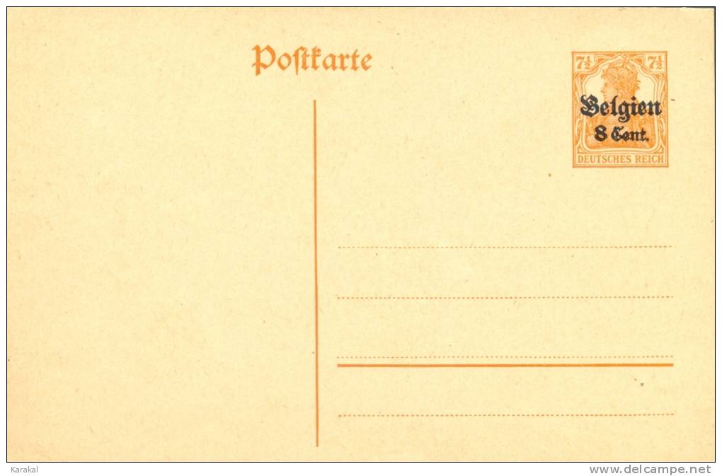 België Belgique Belgium Carte-postale Occupation Gouvernement Général 10 1916 MNH XX - Deutsche Besatzung