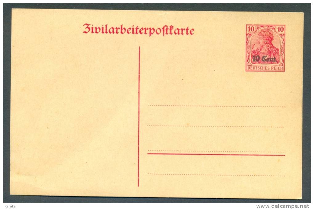 België Belgique Belgium Carte-postale Occupation Zivilarbeiterpostkarte 1 1916 MNH XX - Occupazione Tedesca