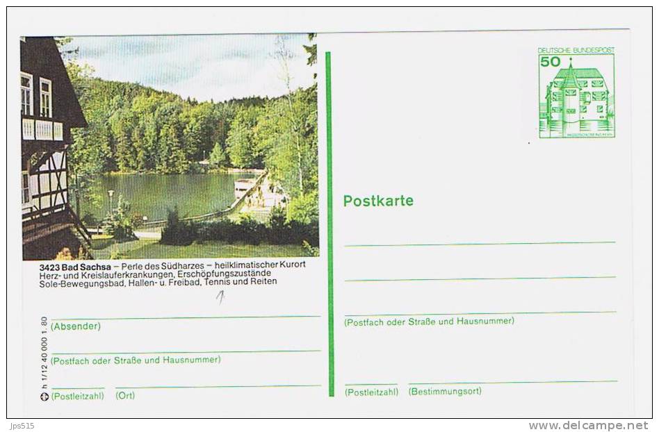 TENNIS - Germany Postal Stationery Entier Postal - Bildpostkarte H 1/12 - Bad Sachsa - Tennis