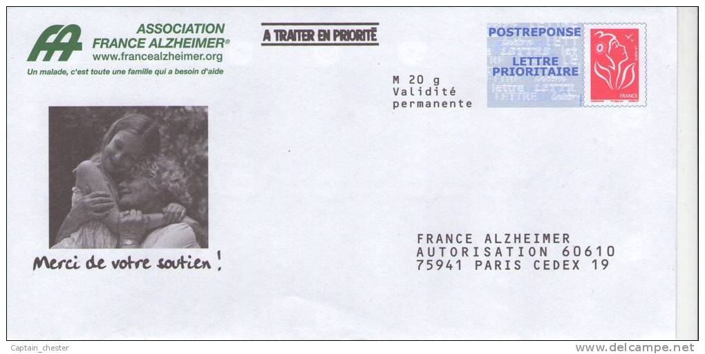 POSTREPONSE "  FRANCE ALZHEIMER  " NEUF ( 08P101 - Lamouche ) - Prêts-à-poster: Réponse /Lamouche
