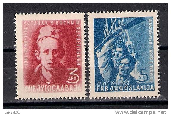 Yugoslavia 1951. 10 Years Of The Uprising In Bosnia And Herzegovina MNH - Neufs