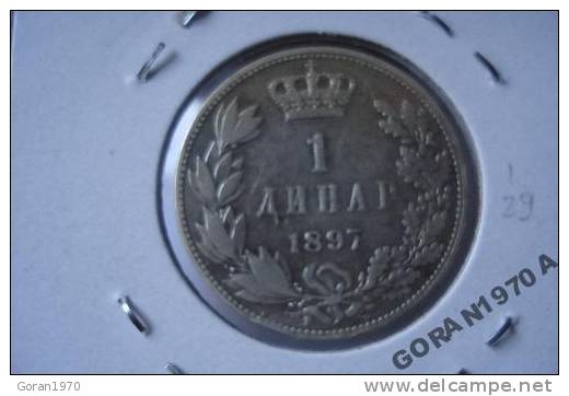 SERBIA 1 DINAR 1897 KM21 - Servië