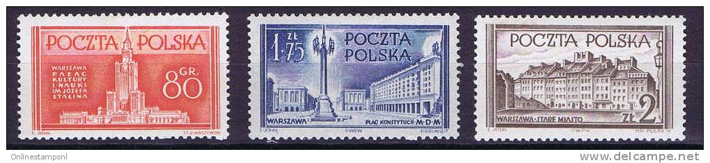 Poland. 1953 Michel 824-826, Mint  Hinged, Unused - Gebruikt