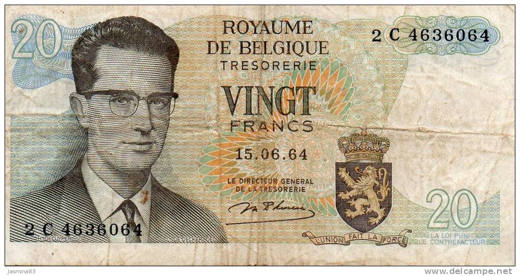 Royaume De Belgique Vingt Francs - 20 Francs