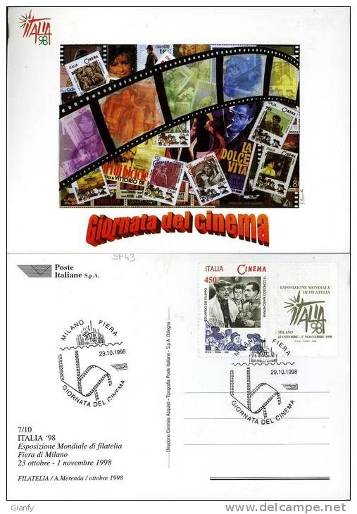 MILANO GIORNATA CINEMA 1998 MAXIMUM - Cartes-Maximum (CM)