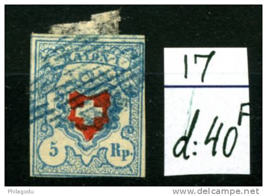 5 Rp  RAYON 17  Ø - 1843-1852 Timbres Cantonaux Et  Fédéraux