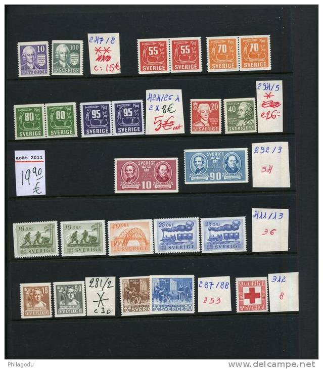 Assortiment Neufs Entre 247 Et 426  Avec Et Sans **  Postfrich  & Falz - Unused Stamps
