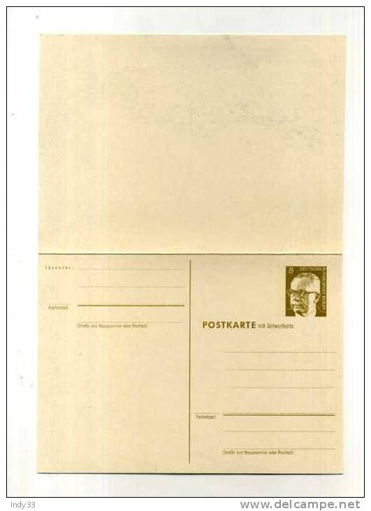 - ALLEMAGNE BERLIN . ENTIERS SUR CP AVEC CARTE REPONSE - Postcards - Mint