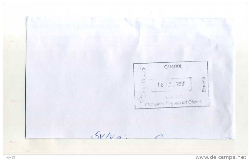 - ESPAGNE . AFFRANCHISSEMENT MACHINE SUR FRAGMENT DE 2011 - Franking Machines (EMA)