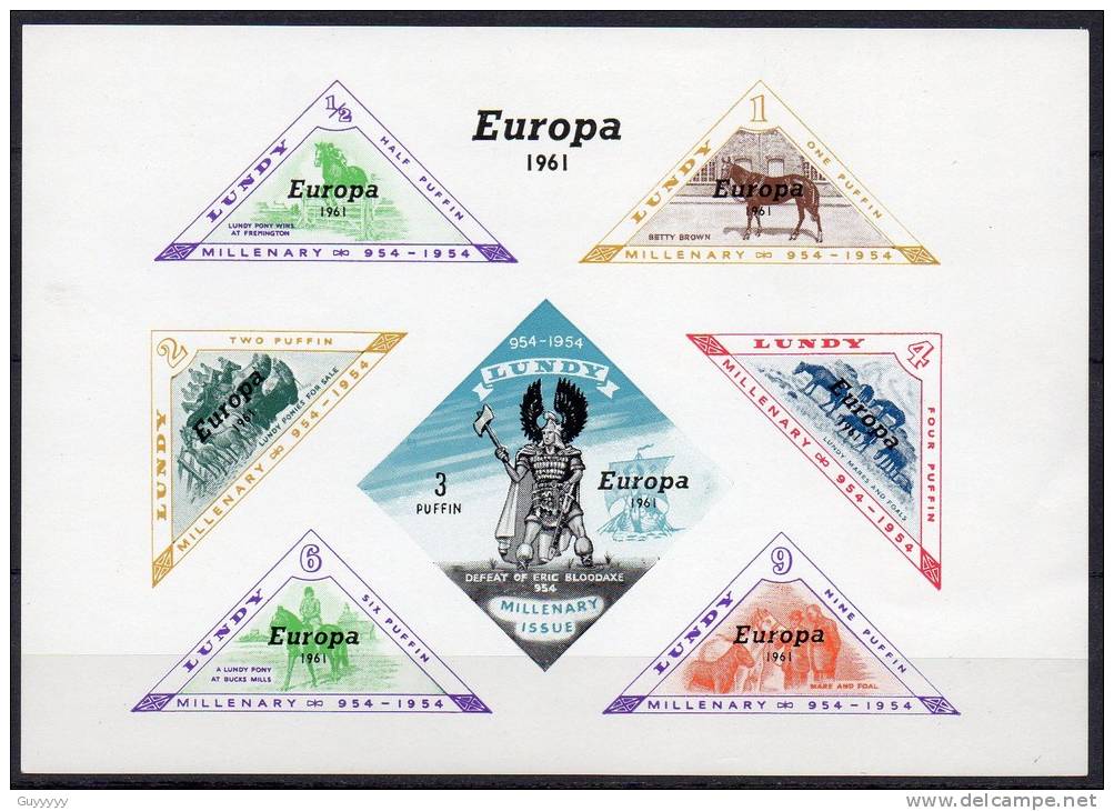 Lundy Island - Europa 1961 - Bloc Feuillet ** - Local Issues