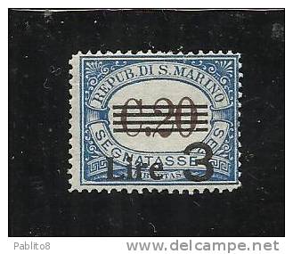 SAN MARINO 1940 SEGNATASSE L.3 SU 0.20 MNH DISCRETA CENTRATURA - Timbres-taxe