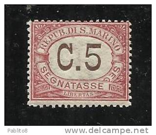 REPUBBLICA DI SAN MARINO 1924 SEGNATASSE POSTAGE DUE TASSE TAXE TAXES CENT. 5c MNH - Postage Due