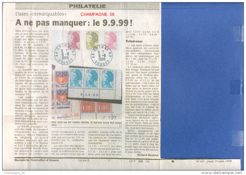 9 - 9 - 1999 RARE VARIÉTÉS FRANCE ENVELOPPE     25 LES FONTENELLE DOUBS  DATE OBLITÉRÉ  TB - Cartas & Documentos