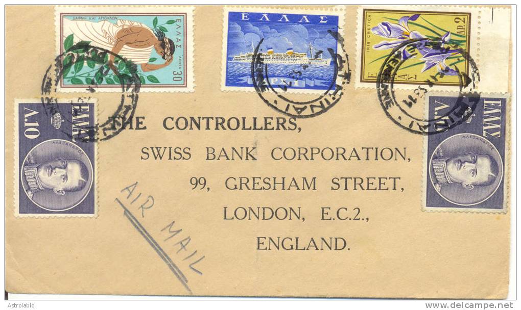 1958 Lettre De Greece Vers London. Cover - Storia Postale