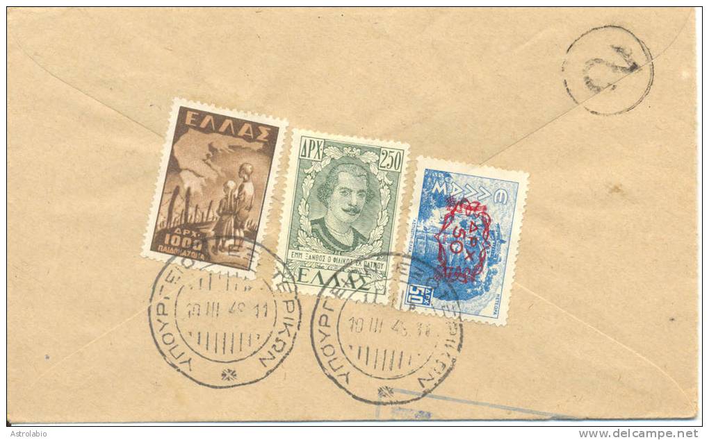 1949 Lettre De Greece Vers London. Censor. Cover Voir 2 Scan - Covers & Documents