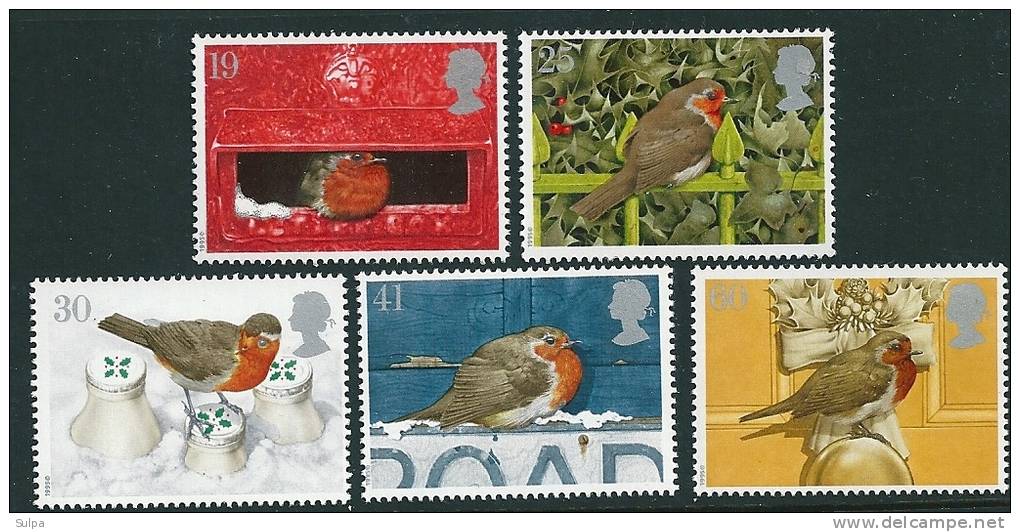 Christmas Robins, 1995, Birds - Collections, Lots & Series