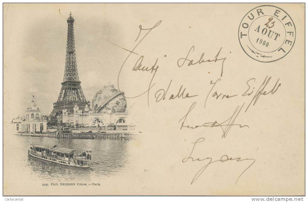 PARIS. LA TOUR EIFFEL. CARTE POSTALE DE 1900 - Tour Eiffel