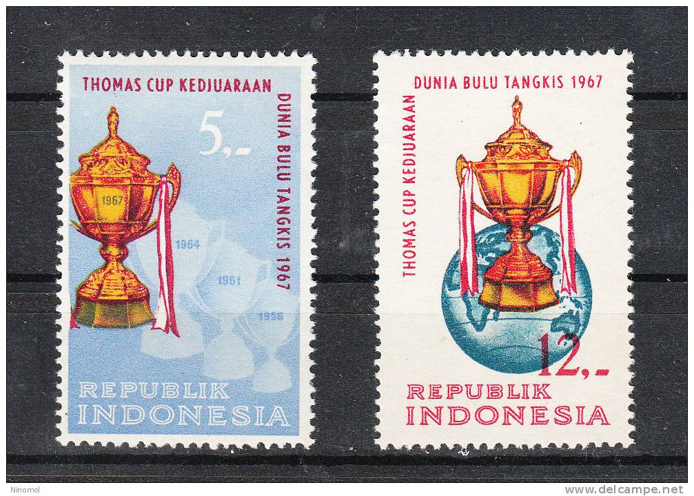 Indonesia    -   1967.  "Tomas Cup"  Badminton.  Complete Series.  MNH - Badminton