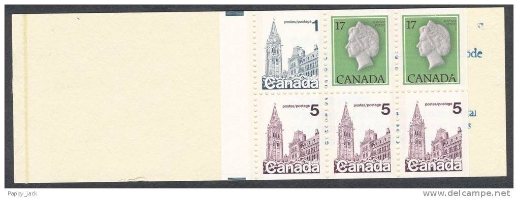 Canada Booklet # 80  Variety  Line Across 2 X .17 Under Chin And Across Neck Full MNH Booklet - Full Booklets