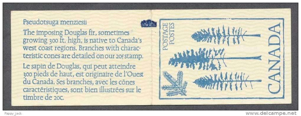 Canada Booklet # 80   Counter Marker Full MNH Booklet - Tree Douglas Fir On Cover - Blue - Full Booklets