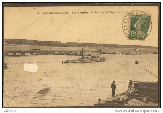 91____CORBEIL-ESSONNES----les Papeteries--le Port Des Bas Vignons--peniche--animé - Corbeil Essonnes