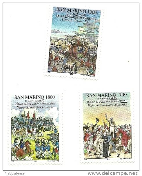 1989 - San Marino 1262/64 Rivoluzione Francese   +++++++ - Rivoluzione Francese